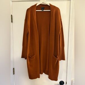 Rust Long Cardigan